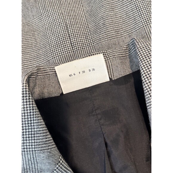 Akris Punto Women Blazer Gray Two Button Plaid Suit Jacket Notched Office Size 6 - Picture 9 of 11